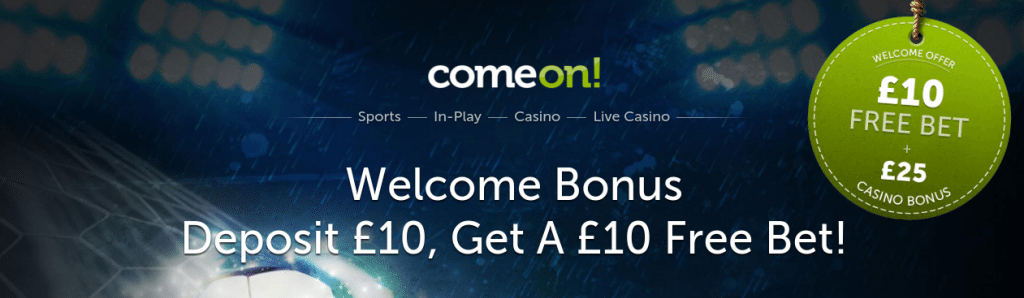 ComeOn! New Customers - Bet £10, Get £10 Free Bet
