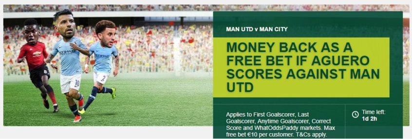 Paddy Power Offer: Money Back If Aguero Scores 